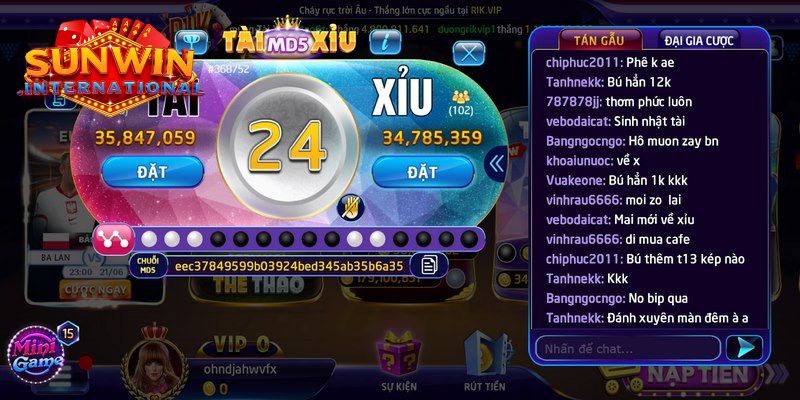 Hướng dẫn chơi tài xỉu MD5 chi tiết tại cổng game Sunwin